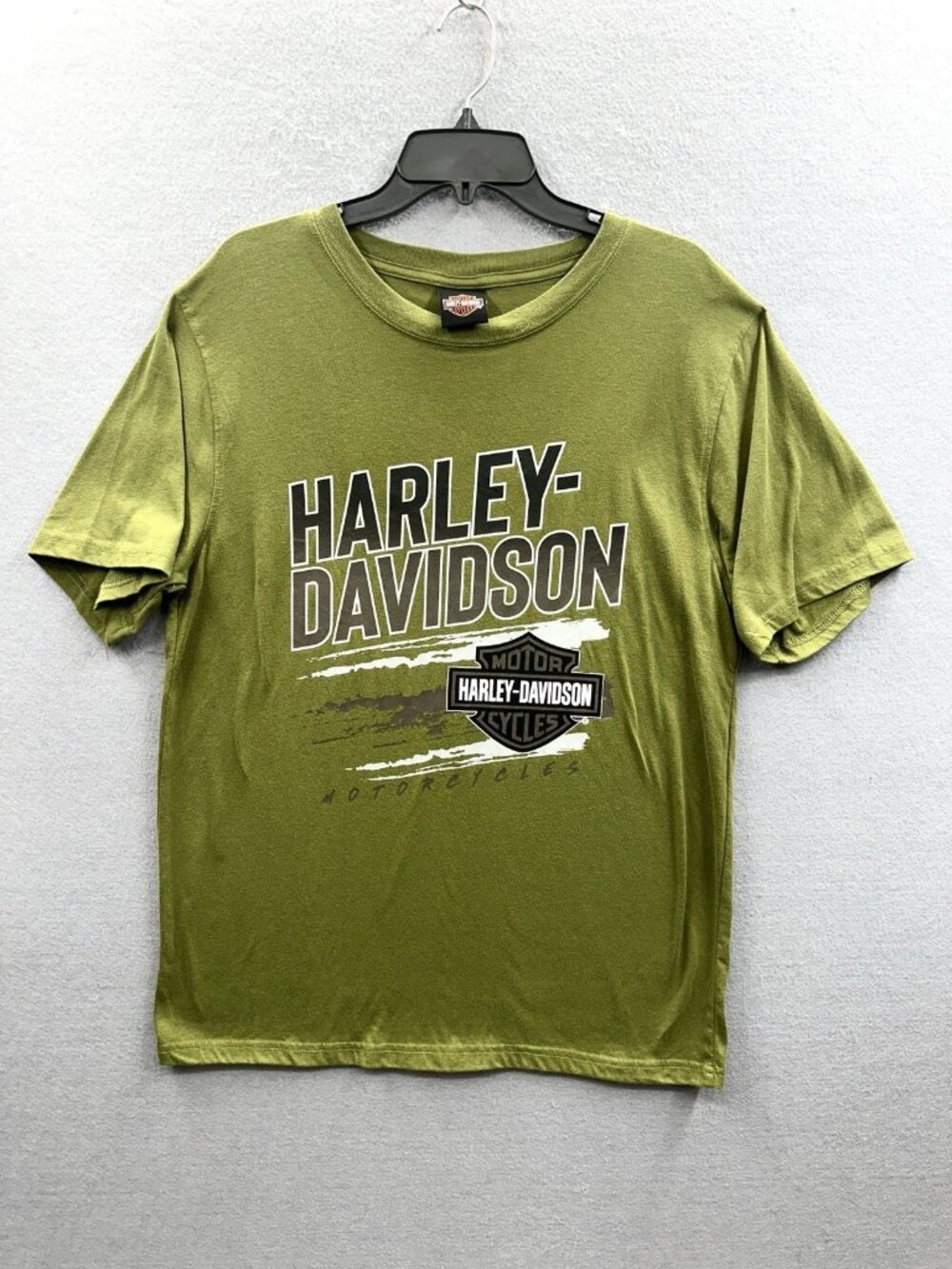 Harley Davidson Graphic T-Shirt Mens Large Olive Green Motorcycles Belize